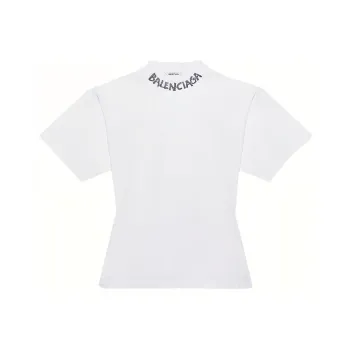 Balenciaga Curved T Shirt 'White/Black'