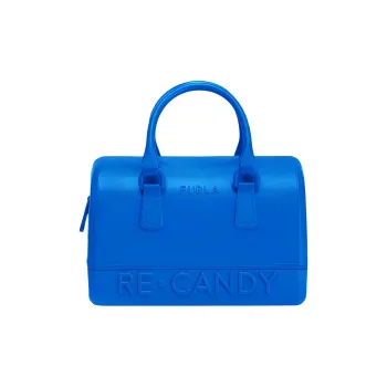 Furla Candy Synthetic Material Boston Bag Shoulder Bag Crossbody Bag Handbag Medium Size Women's Klein Blue