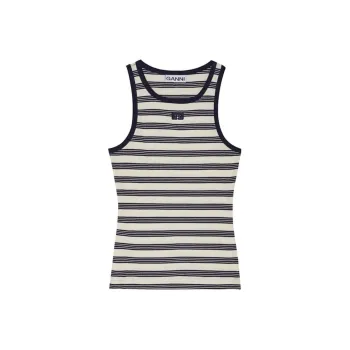 GANNI Striped Tank Top