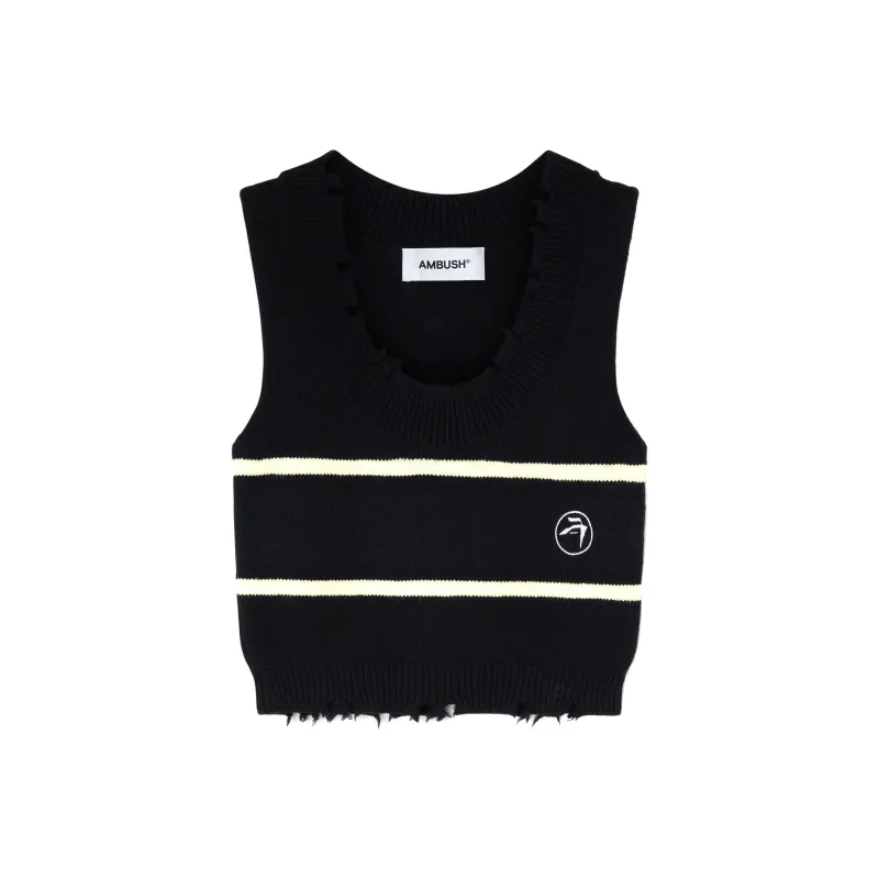 AMBUSH Destroyed Ribbed Crewneck Top-0