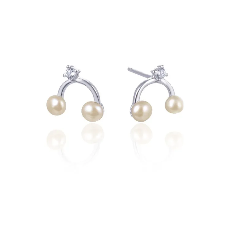 ZHENZHUAOMI Pearl Stud Earrings Women's-0