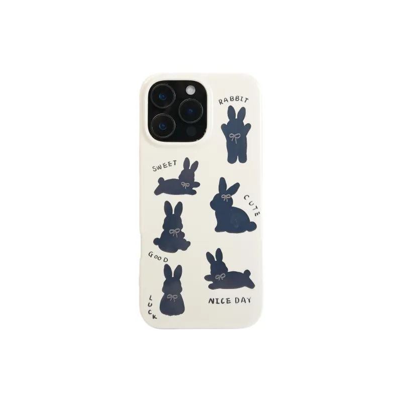 Wei Xin Acrylic Material Cut Out Rabbit Pendant Phone Cases Compatible With IPhone 16/15 Pro Max/Apple 13/14 Pro/Max-2