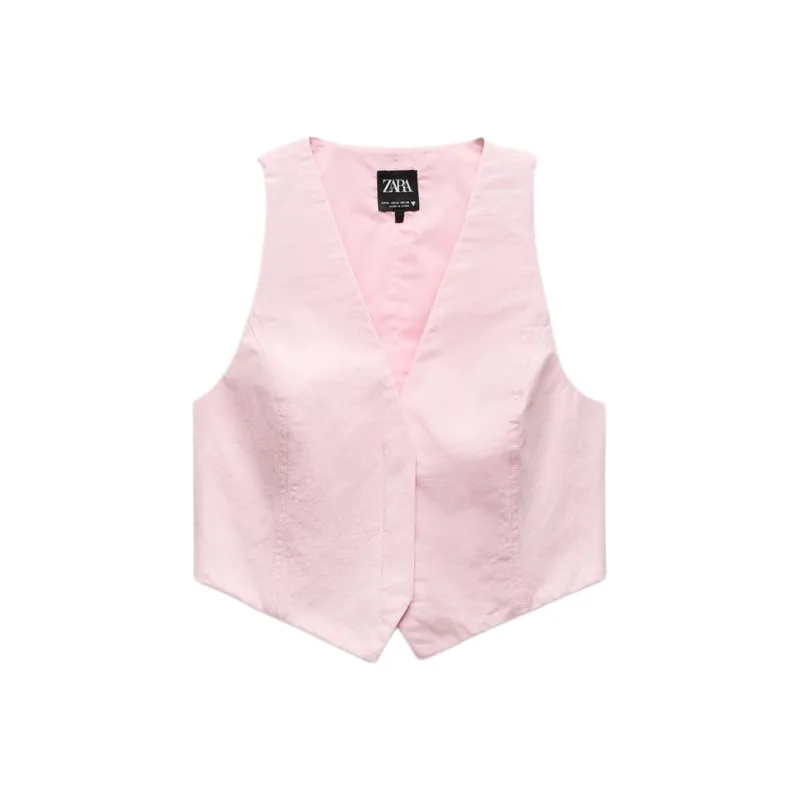 ZARA Trf Tank Tops Women's Pink-0
