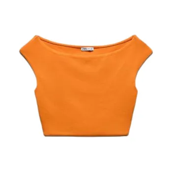 ZARA Tank Tops Women's Orange