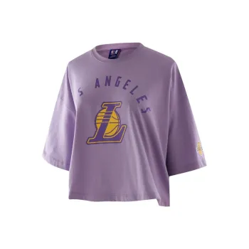 NBA Lakers Team Drop Shoulder Sleeve T Shirt Women's Purple