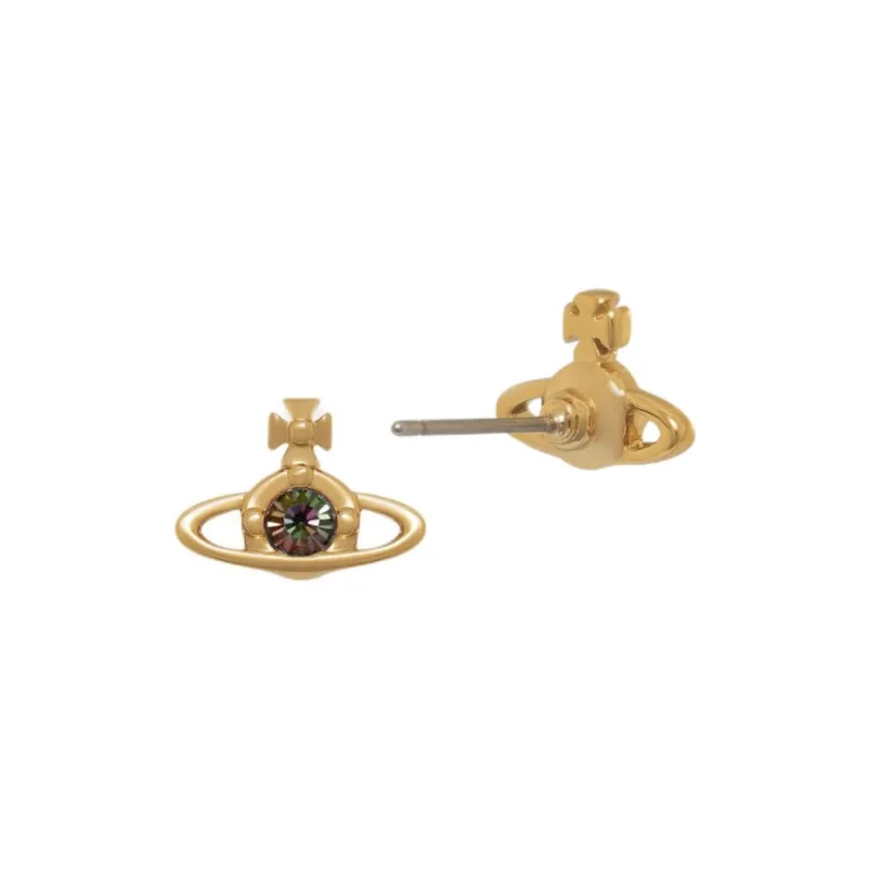 Vivienne Westwood Brass Earrings Unisex Gold/Black Diamond-1