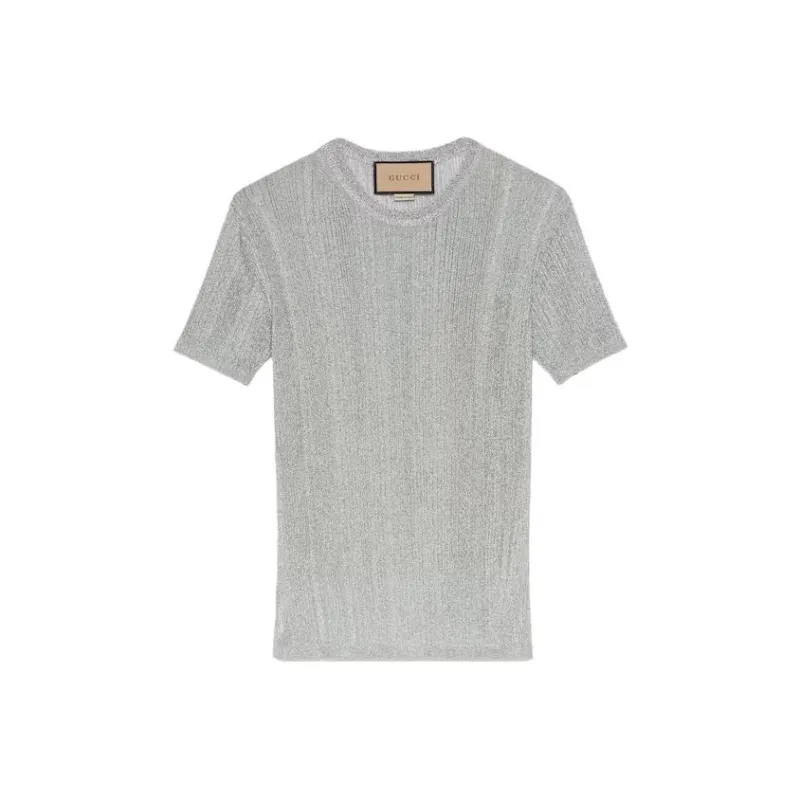 GUCCI T-Shirts Women's Silver-0