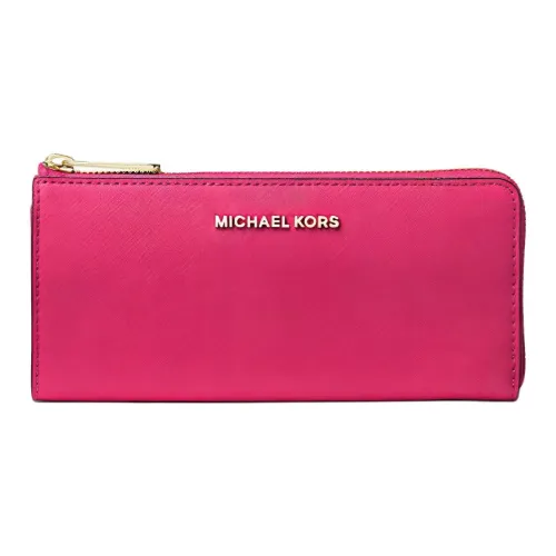 MICHAEL KORS Jet Set Saffiano Leather Wallet Large Size Women's Electric Pink