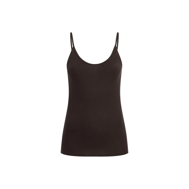 KHAITE Fine Ribbed Scoop Neck Tank Top-0