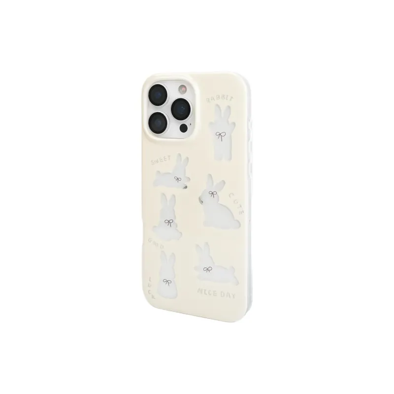 Wei Xin Acrylic Material Cut Out Rabbit Pendant Phone Cases Compatible With IPhone 16/15 Pro Max/Apple 13/14 Pro/Max-4