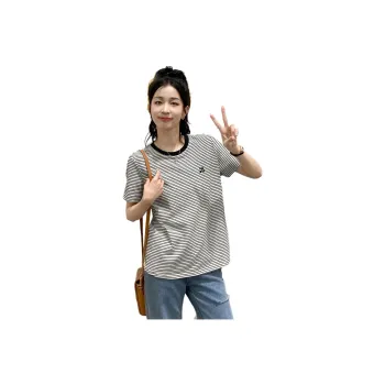 Tonlion T Shirt Women's Light Beige Gray