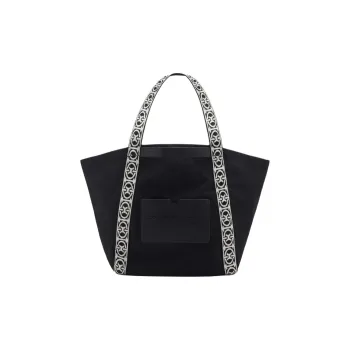 COCCINELLE Recycled Cotton Tote Bag, Shopping Bag, Handbag Women's Black