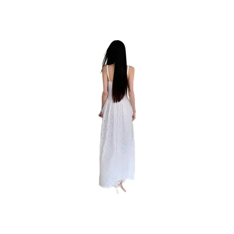 Flowers In Water Slip Dress Women's White-0