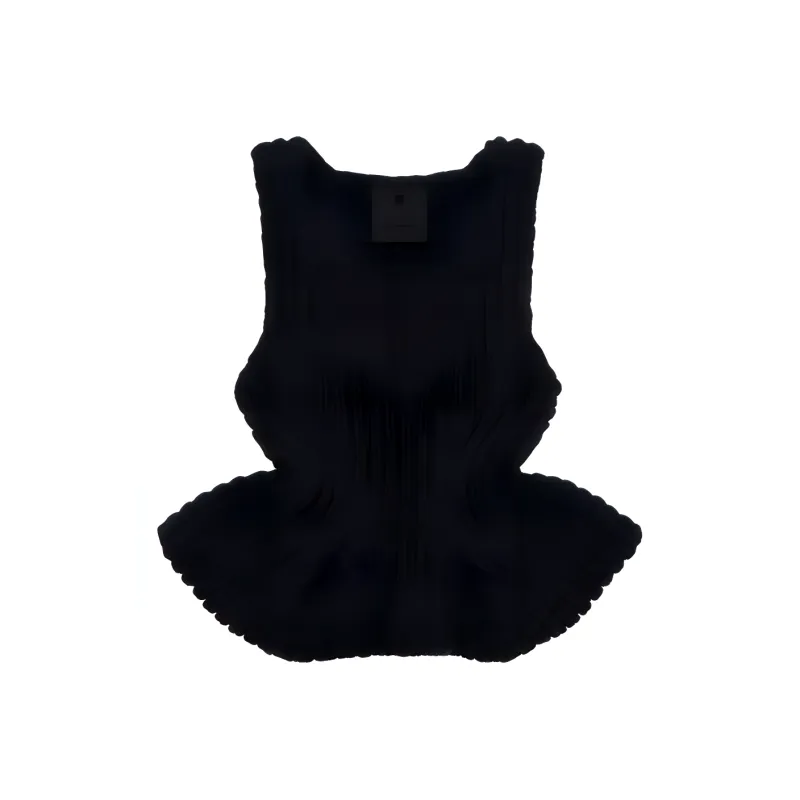 Givenchy Fitted Sleeveless Scoop Neck Top 'Black'-0