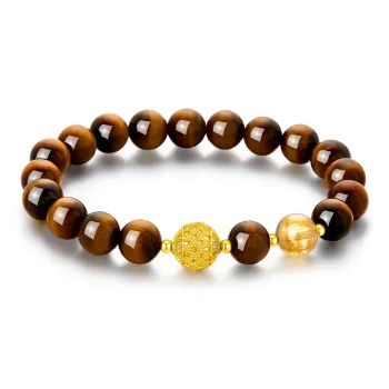 Lao Feng Xiang Natural Tiger's Eye Stone Bracelets Men's