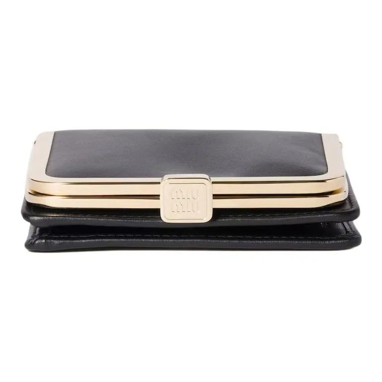 MIU MIU Leather Wallet Unisex Black-2