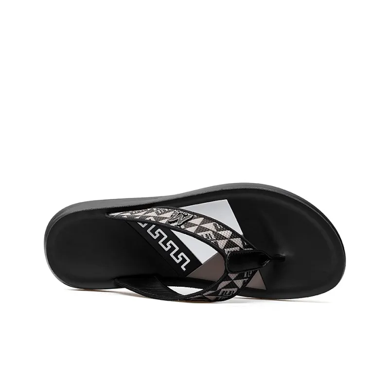 Shiozawa Stitching Quick Dry Flip Flops Men's Black-1