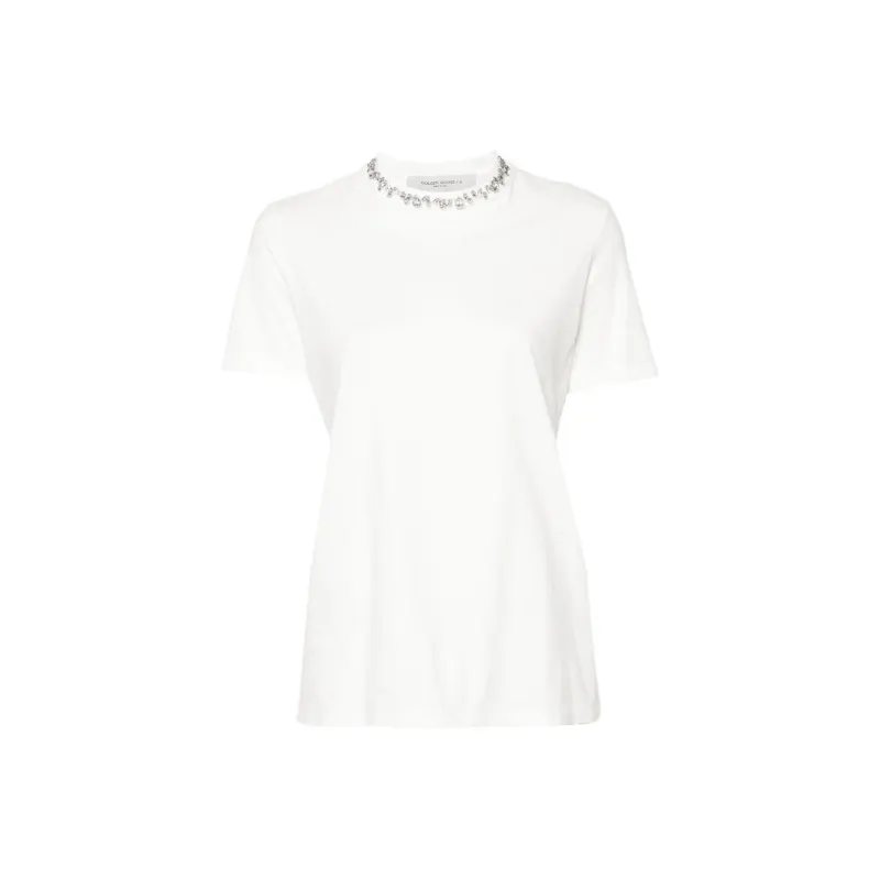 Golden Goose Rhinestone embellished Cotton T shirt-0