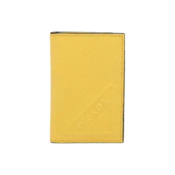 PRADA Saffiano Leather Card Holder Men's Sunlight Yellow Color
