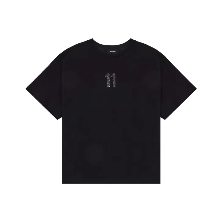 WE11DONE Drop Shoulder Sleeve T Shirt Women's Black-0