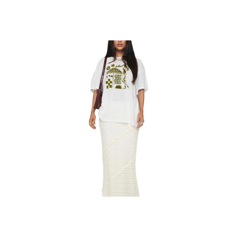 PRINCESS POLLY T-Shirt Women's White/White-0