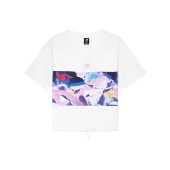 New Balance Drop Shoulder Sleeve T Shirt Women's White