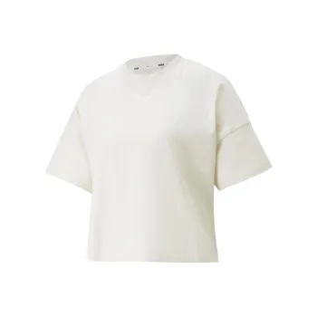 PUMA ESS+ HER Cropped Tee T-Shirt Women's White
