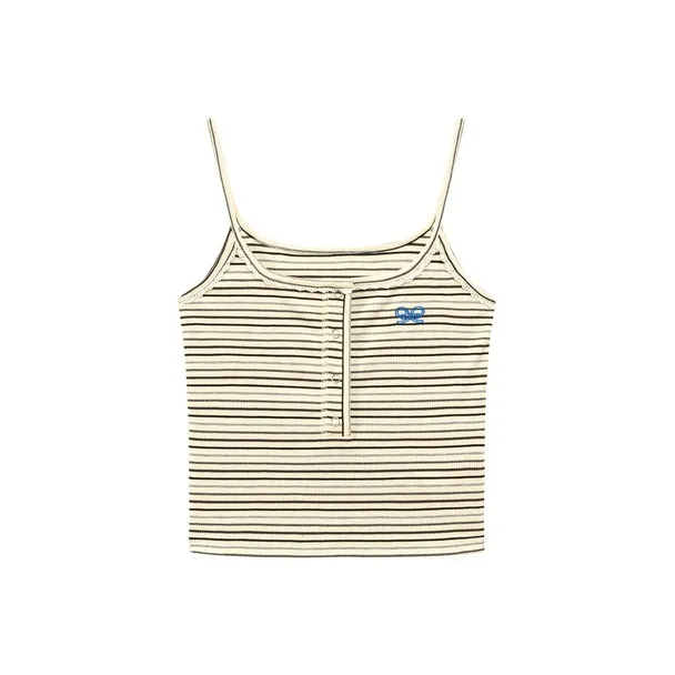 CHUU Tank Tops Women's Black White Stripes-0