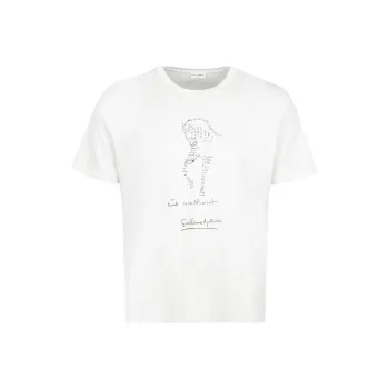 SAINT LAURENT Tout Terriblement Printed T Shirt Dirty Ecru