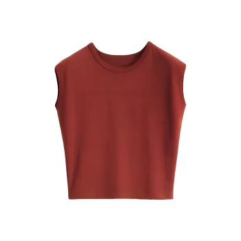 Lemaire Cap Sleeve T Shirt 'Cherry Mahogany'