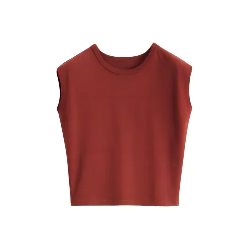 Lemaire Cap Sleeve T Shirt 'Cherry Mahogany'