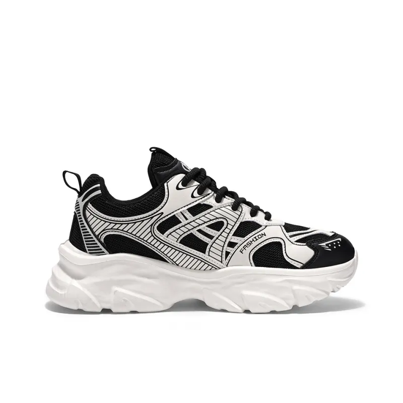 OFFER AITR Cushioning Slip Resistant Height Increasing Low Top Chunky Sneakers Men's-1