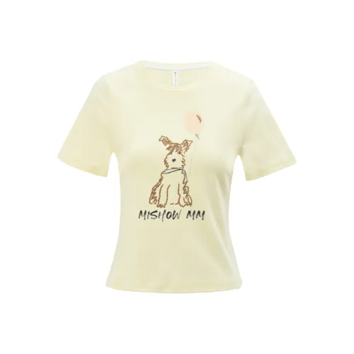 MISHOW T Shirt Women's Creamy Apricot Yellow