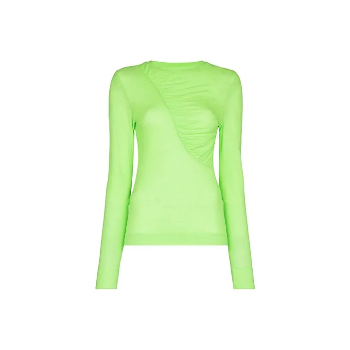 GANNI Long Sleeve T Shirt 'Flash Green'-0
