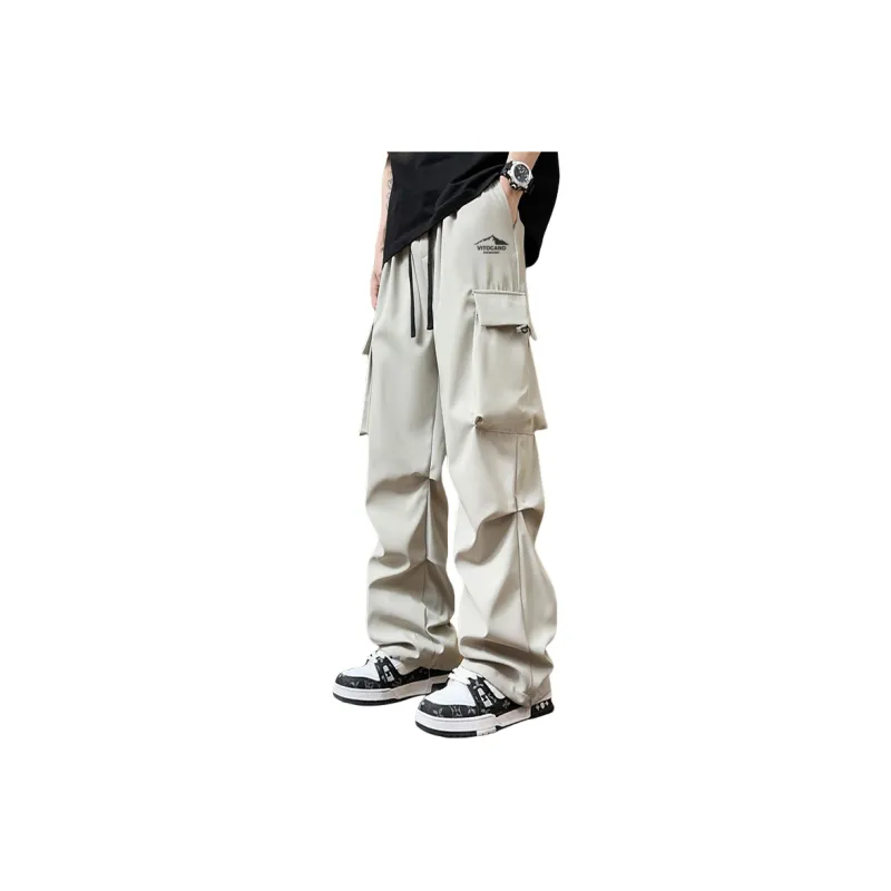 Vitocano Casual Pants Unisex Beige Apricot-0