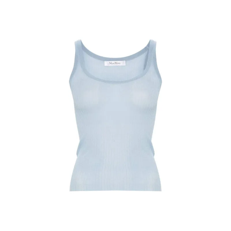 Max Mara Semi sheer Fine ribbed Top-0
