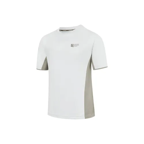 QIAODAN Sports Life Collection T Shirt Men's Wall Gray White/Dry Field Khaki