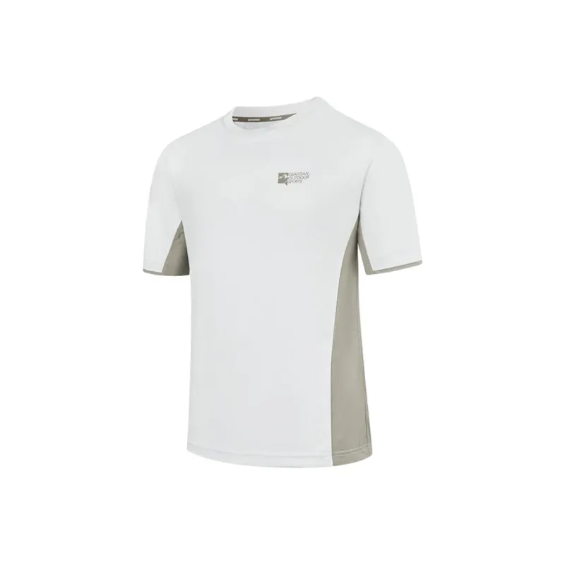 QIAODAN Sports Life Collection T Shirt Men's Wall Gray White/Dry Field Khaki-0