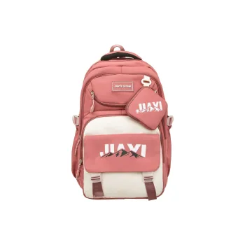 GEERDUN Nylon Backpack Unisex Waxberry Red, Ecru, Black, Khaki, Green, Pink