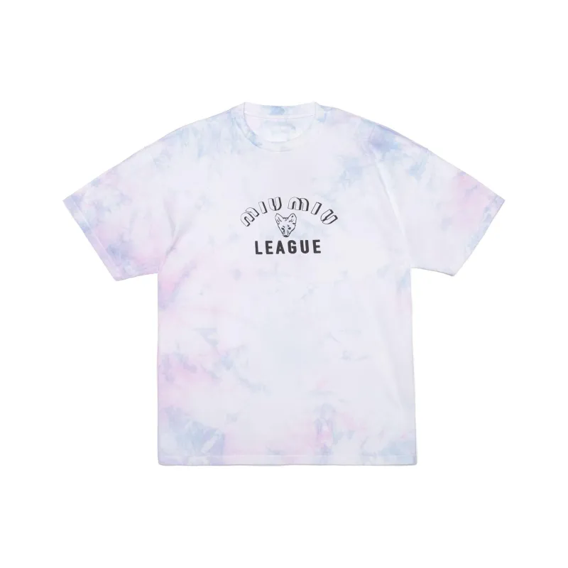 MIU MIU Drop Shoulder Sleeve T Shirt Women's Snow Pink-0