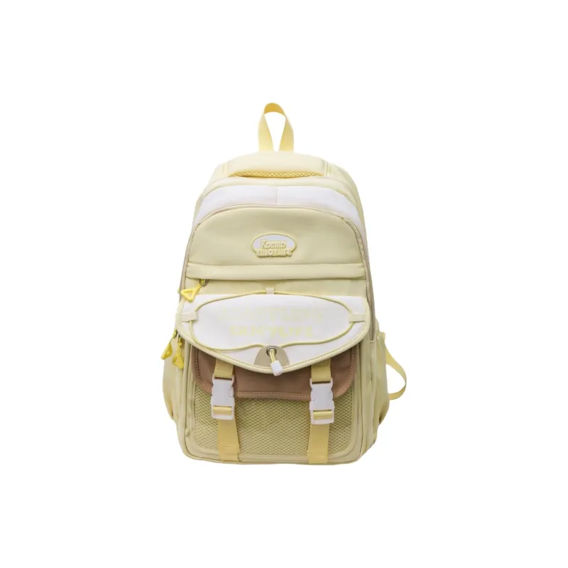 BRABOSTON Nylon With PVC Backpack Unisex Black/Mint Green/Yellow/Ecru/Light Blue-17