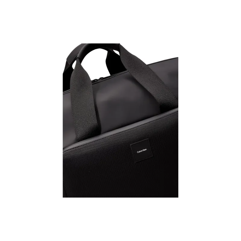 CALVIN KLEIN PU Weekend Bag, One Shoulder Handbag, Travel Bag Men's Black-3