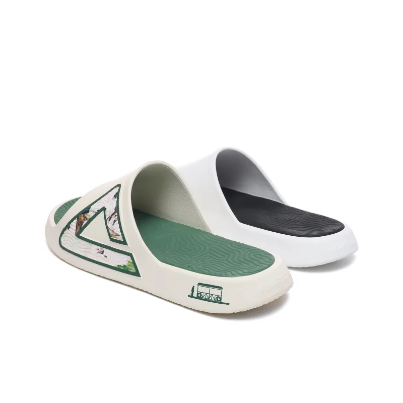 PEAK Extreme National Creativity Slip Resistant Cushioning Slide Slippers Men's Black Green Mismatched-4