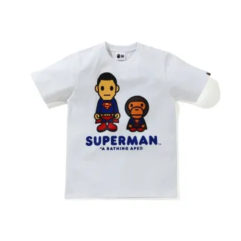 A BATHING APE X Dc Baby Milo Superman Tee 'White'
