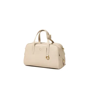 Songmont Cow Leather Boston Bag, Shoulder Bag, Crossbody Bag, Handbag Trumpets Women's Clear Jade White