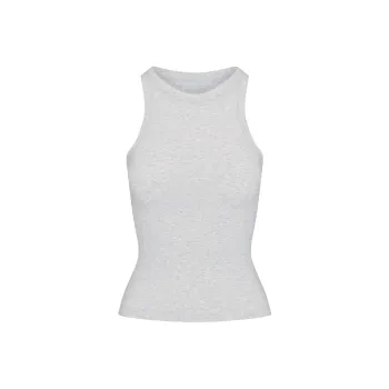 SKIMS COTTON JERSEY CREW NECK TANK Top Women's LIGHT HEATHER GREY/Light Heather Gray