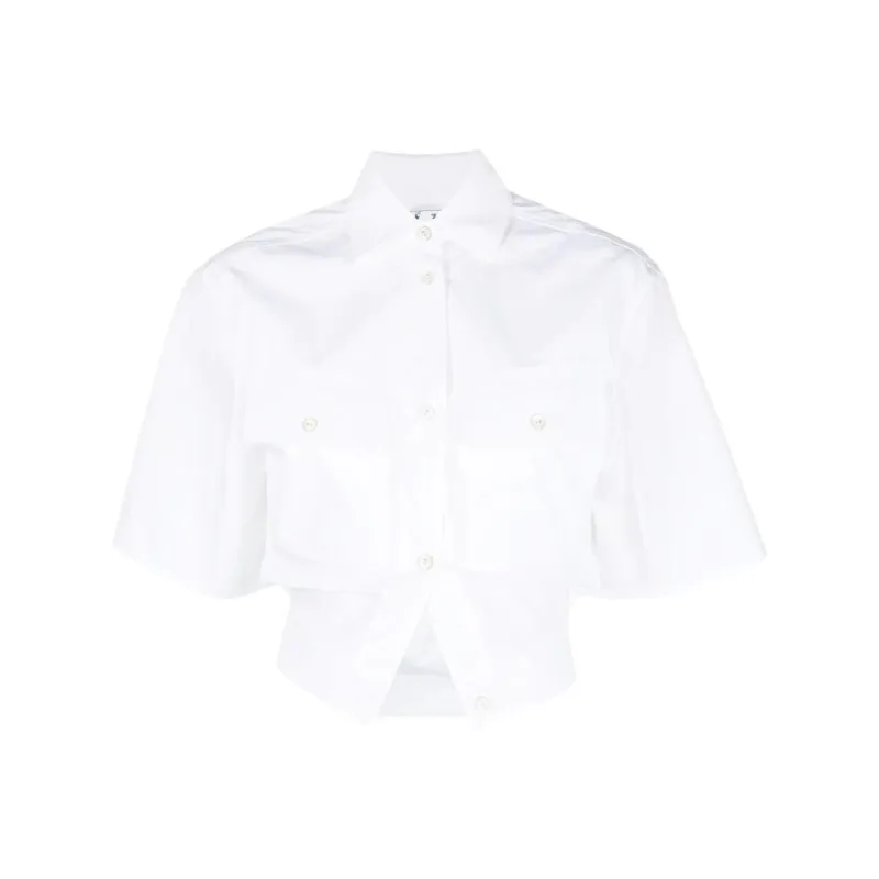 OFF-WHITE Toybox Cinched Cropped Shirt-0