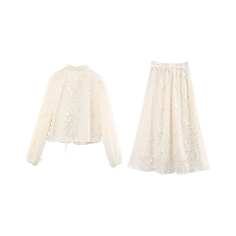 A Paradise For Awakening Skirt Set Women's Beige Apricot-1