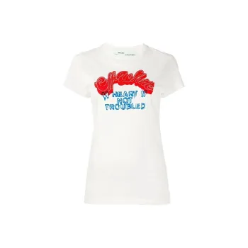 OFF WHITE Heart Not Troubled T shirt
