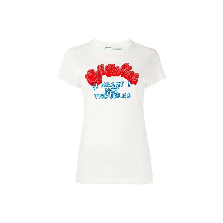OFF WHITE Heart Not Troubled T shirt-0